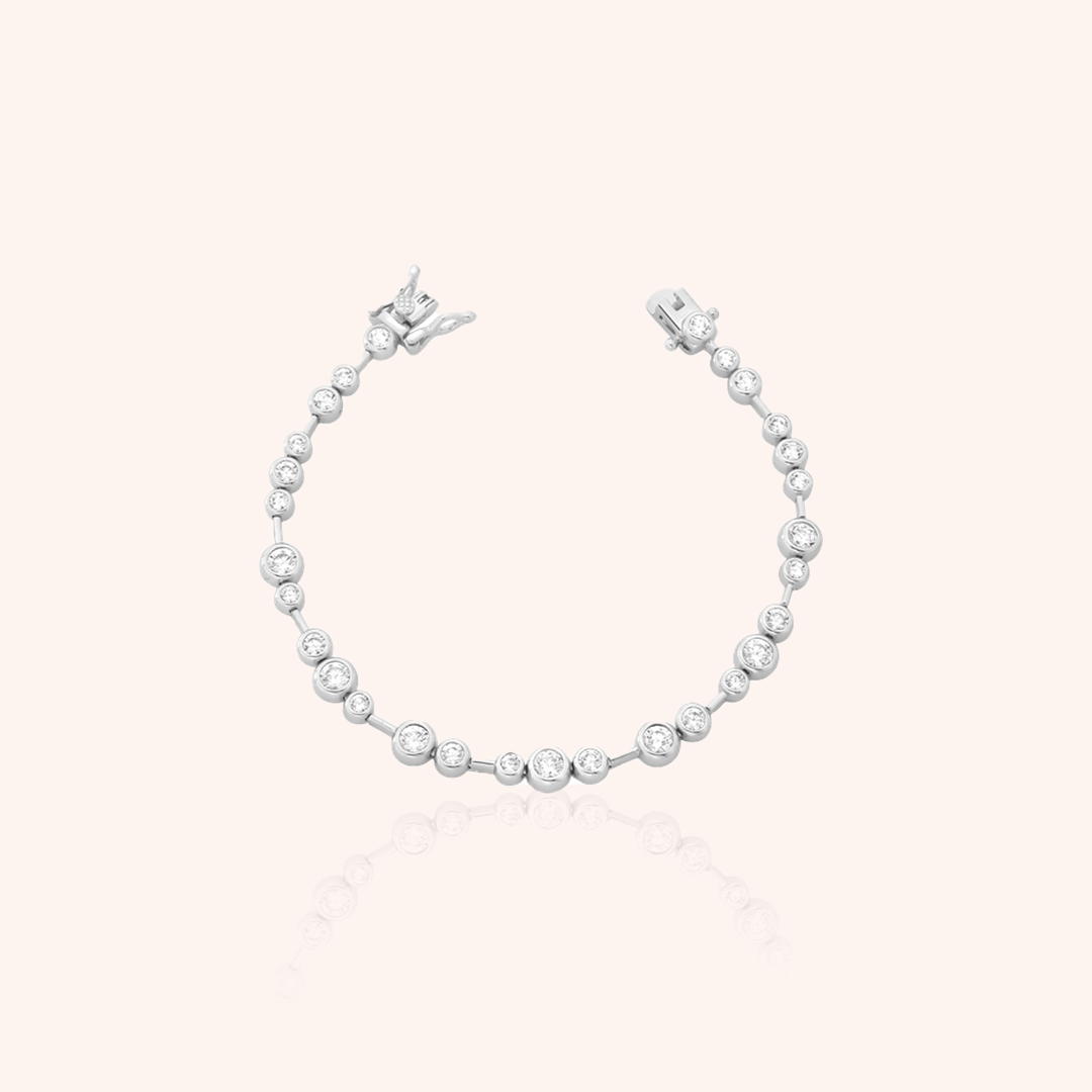 Crystal Line Bracelet — Rhodium Plated