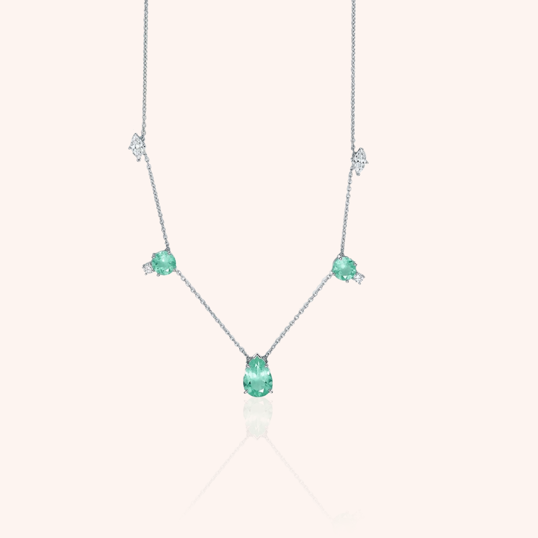 Pear & Round Necklace