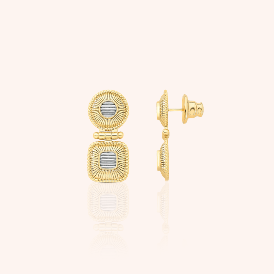 Structure Long Earring — Mixed Plating