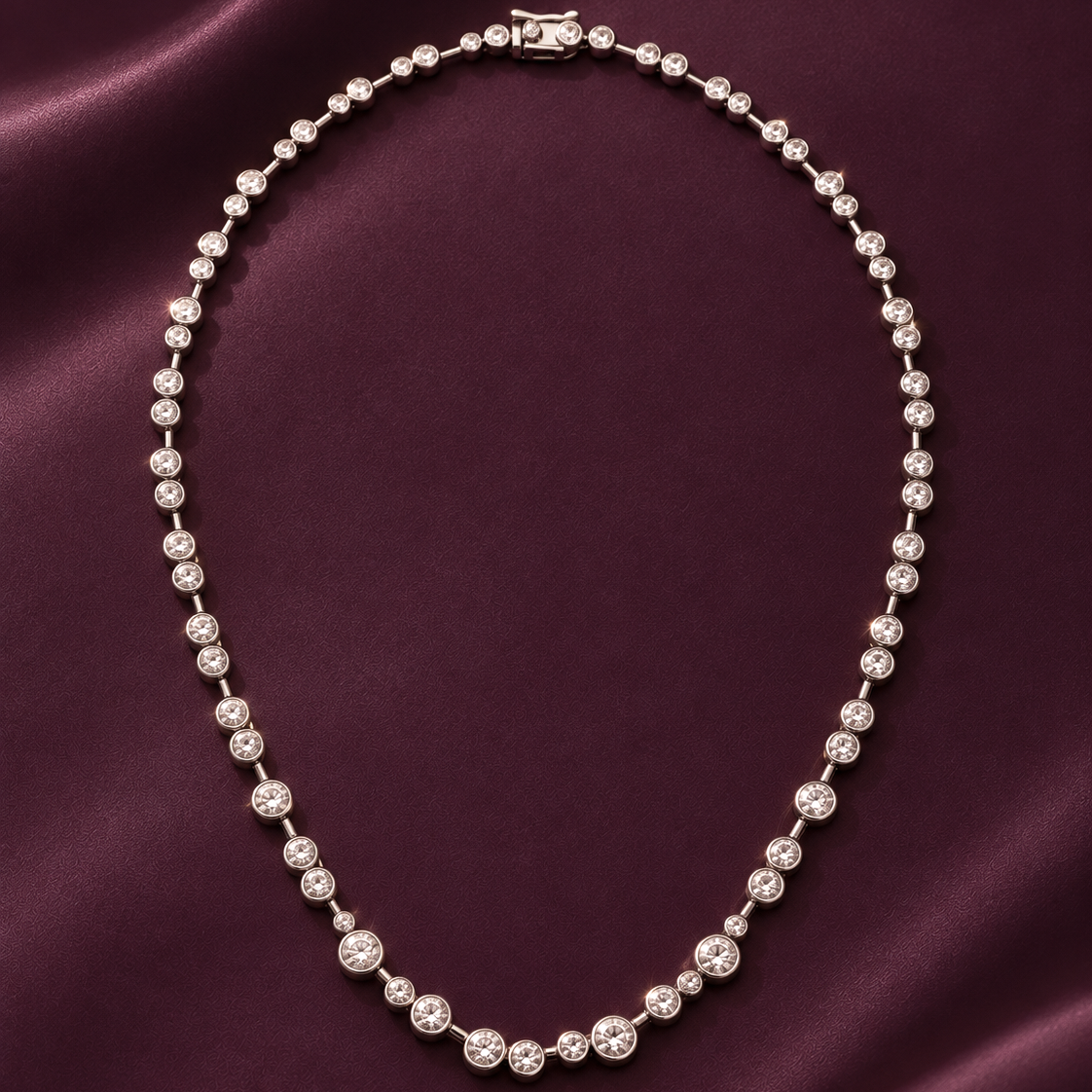Line Necklace - Rhodium